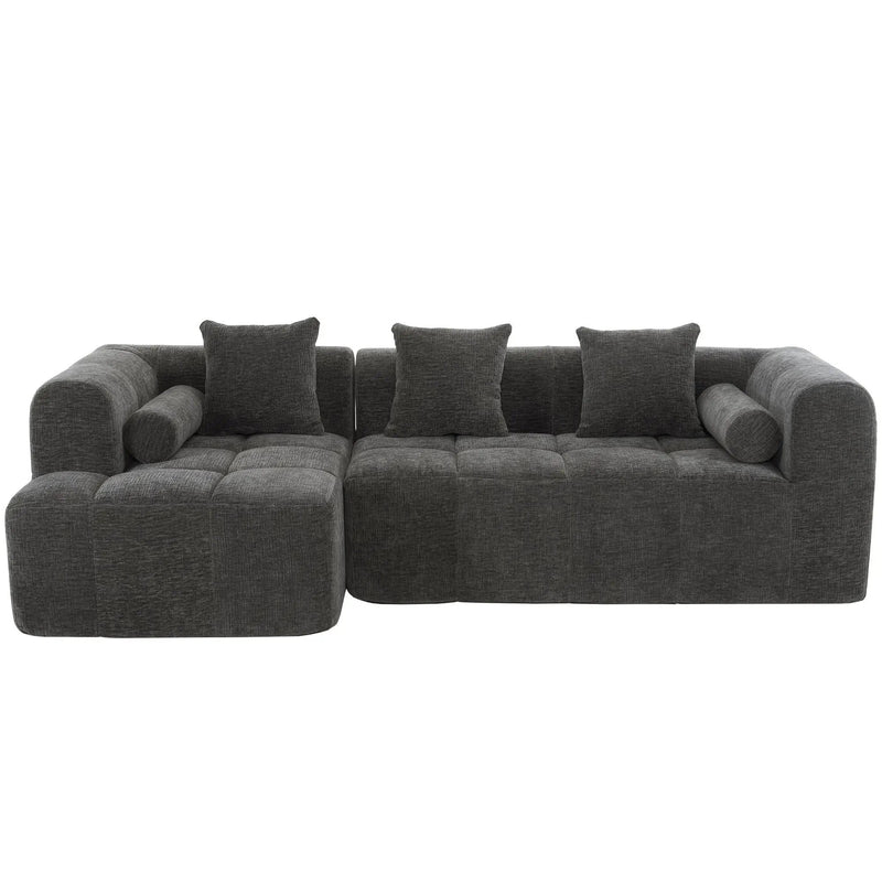 Sectional Free Combined Sofa With 2 Side Pockets by HouseOfZazla