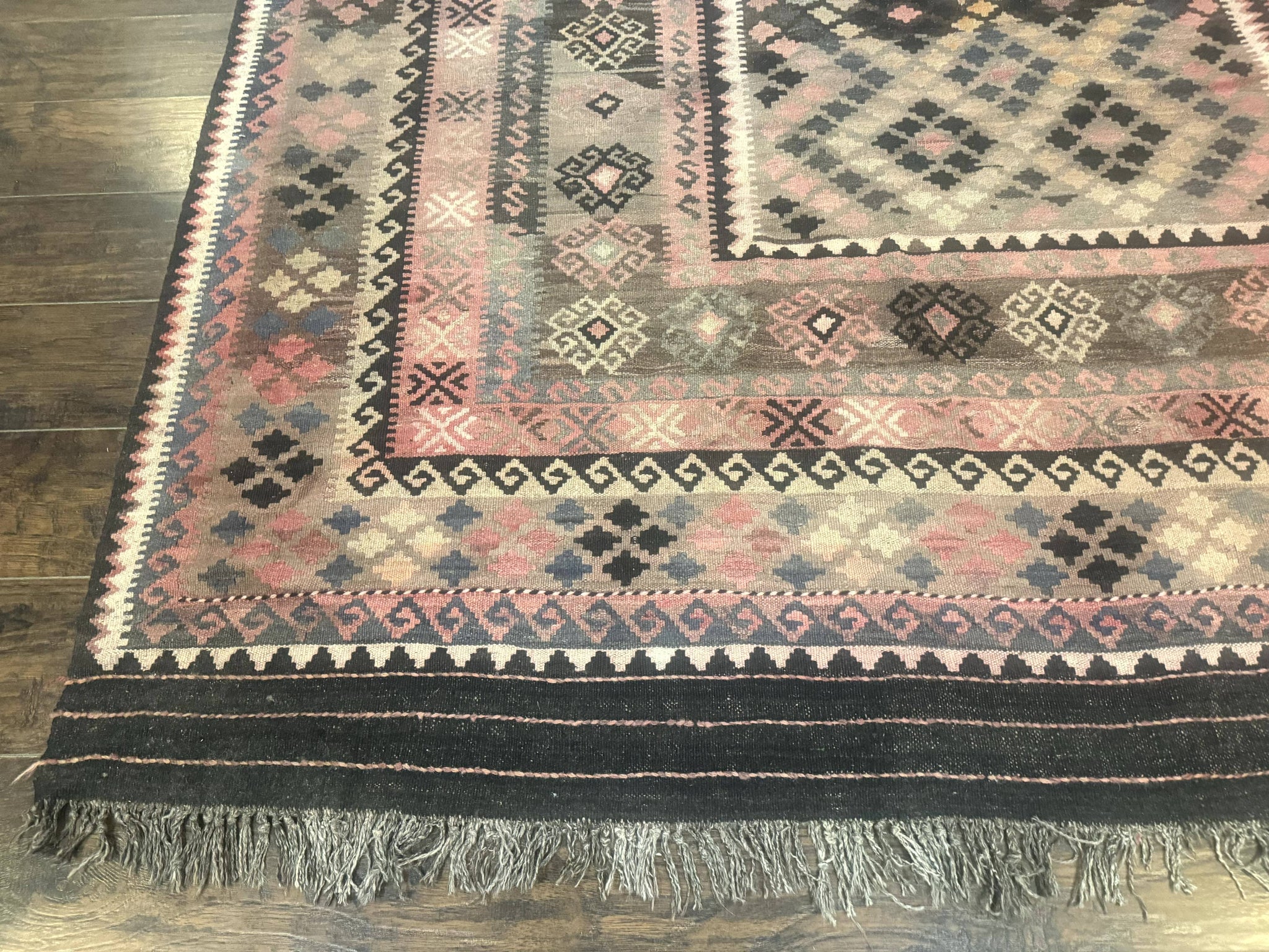 Persian Kurdish Kilim Rug 8x10, Large Flatweave Tribal Bohemian Rug, Vintage Zarand Kilim by Jewel Rugs