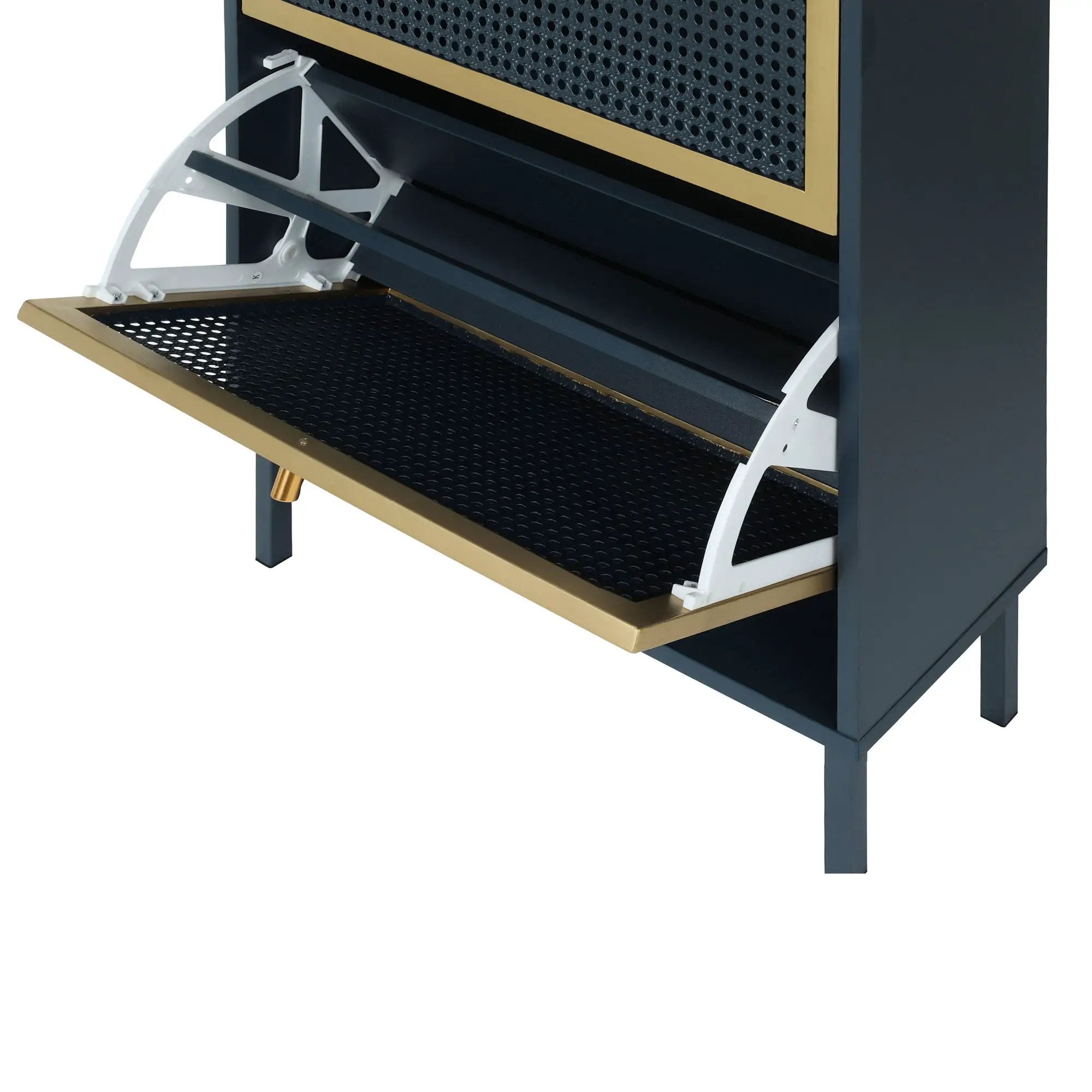 Modern Rattan 3 Door Shoe Rack Cabinet for Entryway by HouseOfZazla