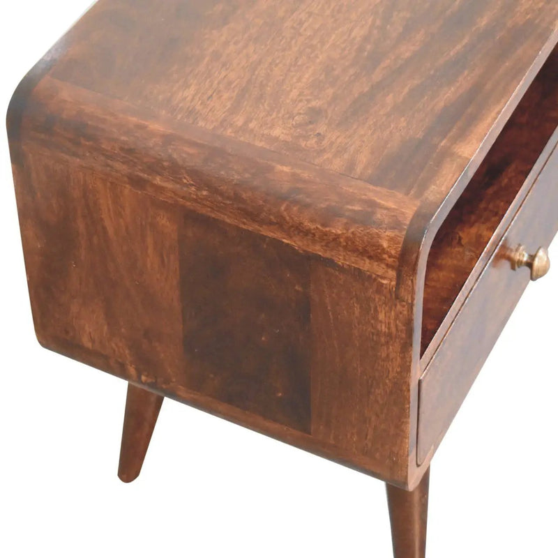 Solid Wood Curved Media Unit by HouseOfZazla