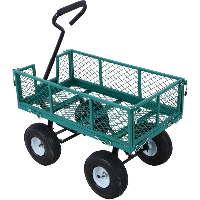 Heavy Duty Steel Garden Cart With Mesh Sides by HouseOfZazla