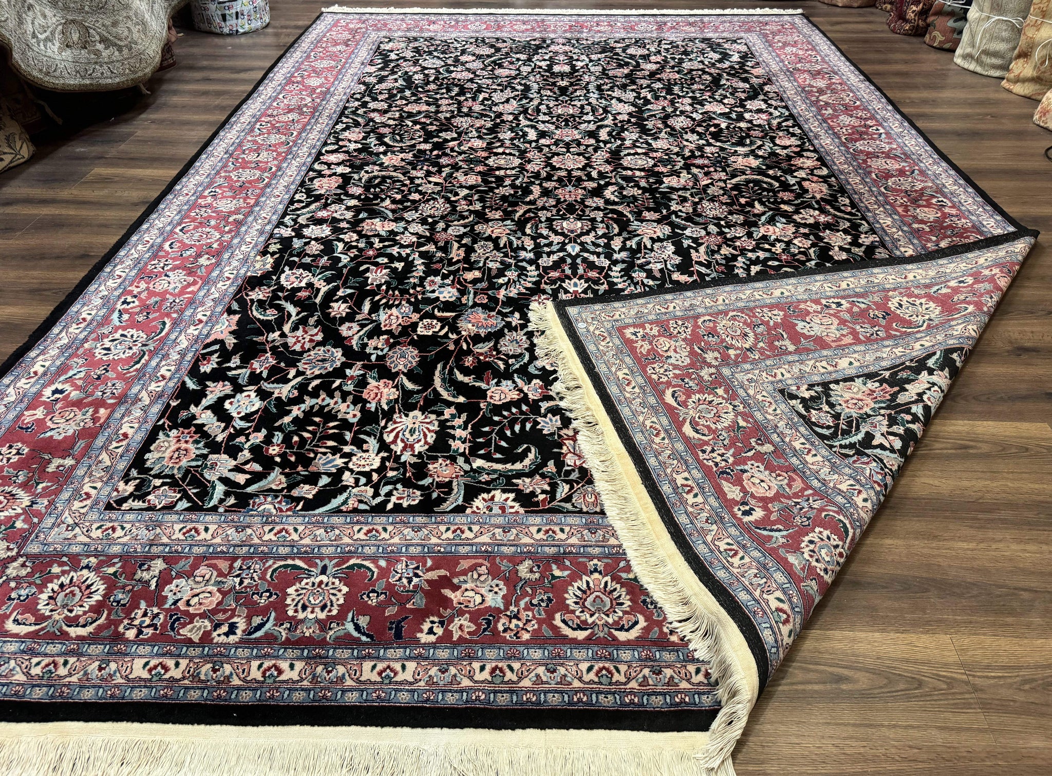 Large Sino Persian Rug 10x15, Floral Allover, Hand Knotted Wool Carpet, Fine by Jewel Rugs