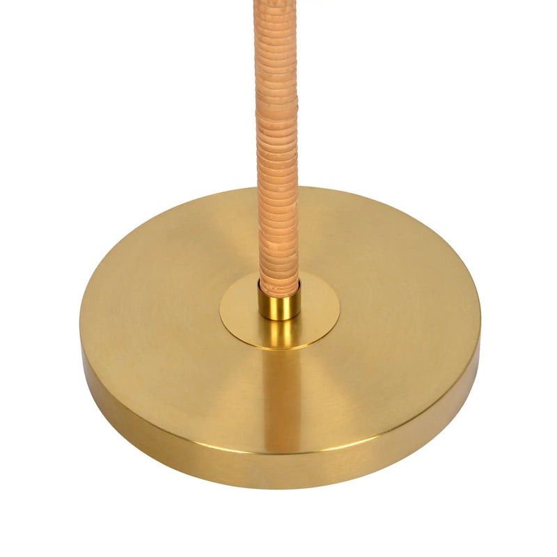 Allure - 2 Light Floor Lamp, Gold, Natural Tube, Double On / Off Pull Chain - Gold / Rattan by Unique Piece Furniture