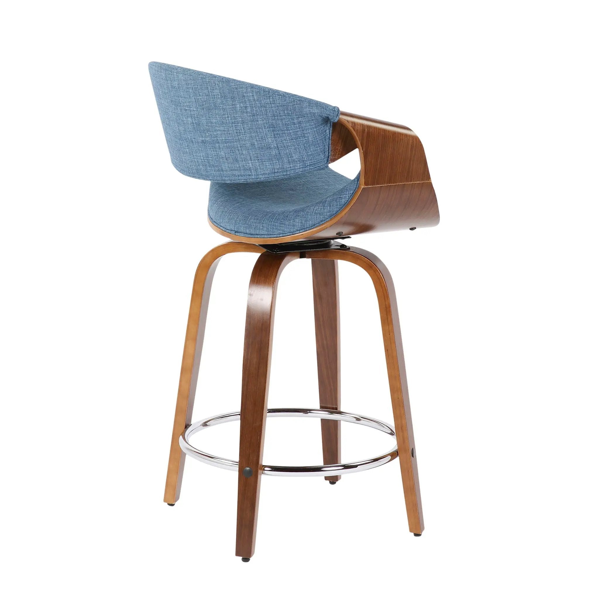 Curvini - Mid Century Modern Counter Stool (Set of 2) by HouseOfZazla