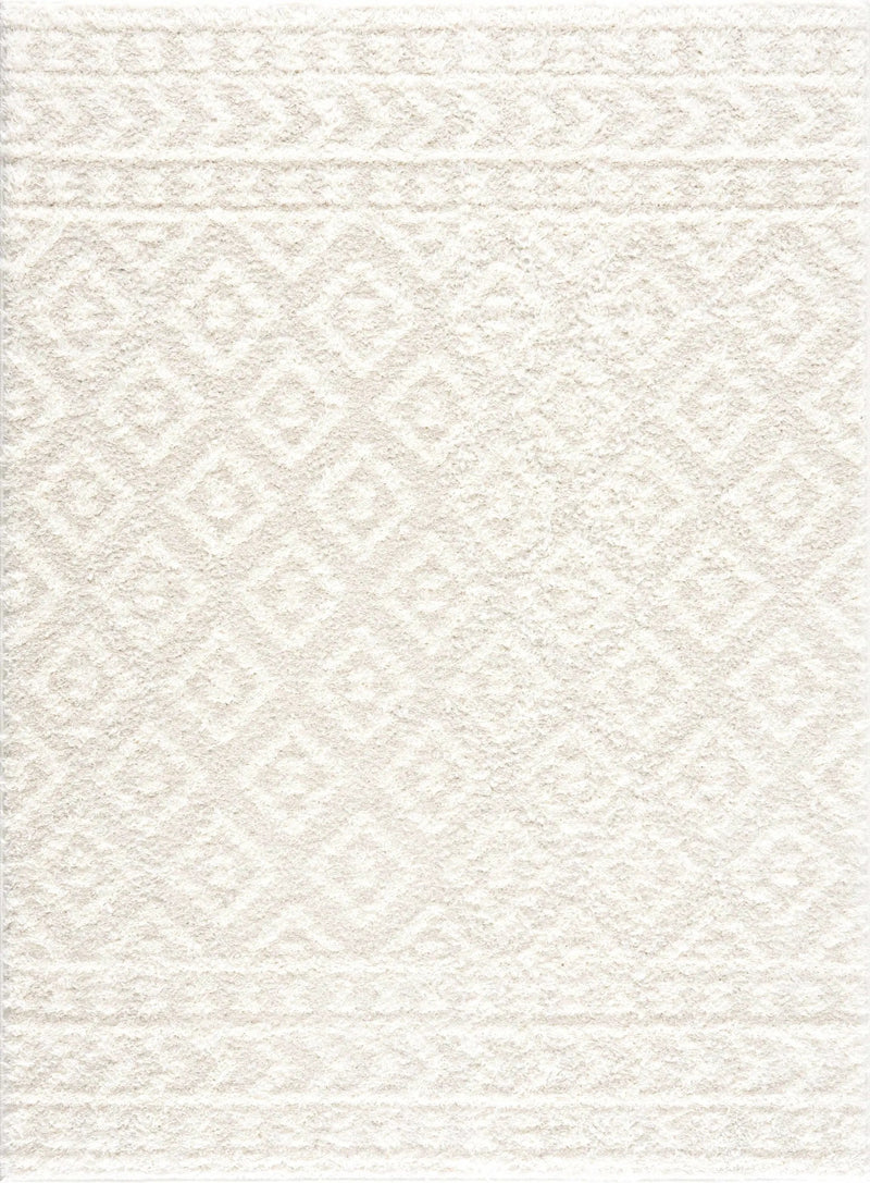 Eivin Cream Diamonds Plush Rug by Boutique Rugs
