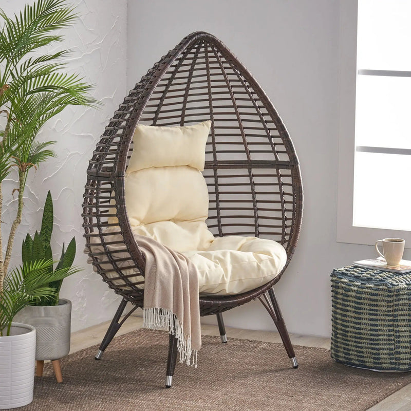 Cutter Teardrop Patio Chair with Water-Resistant Cushion by HouseOfZazla