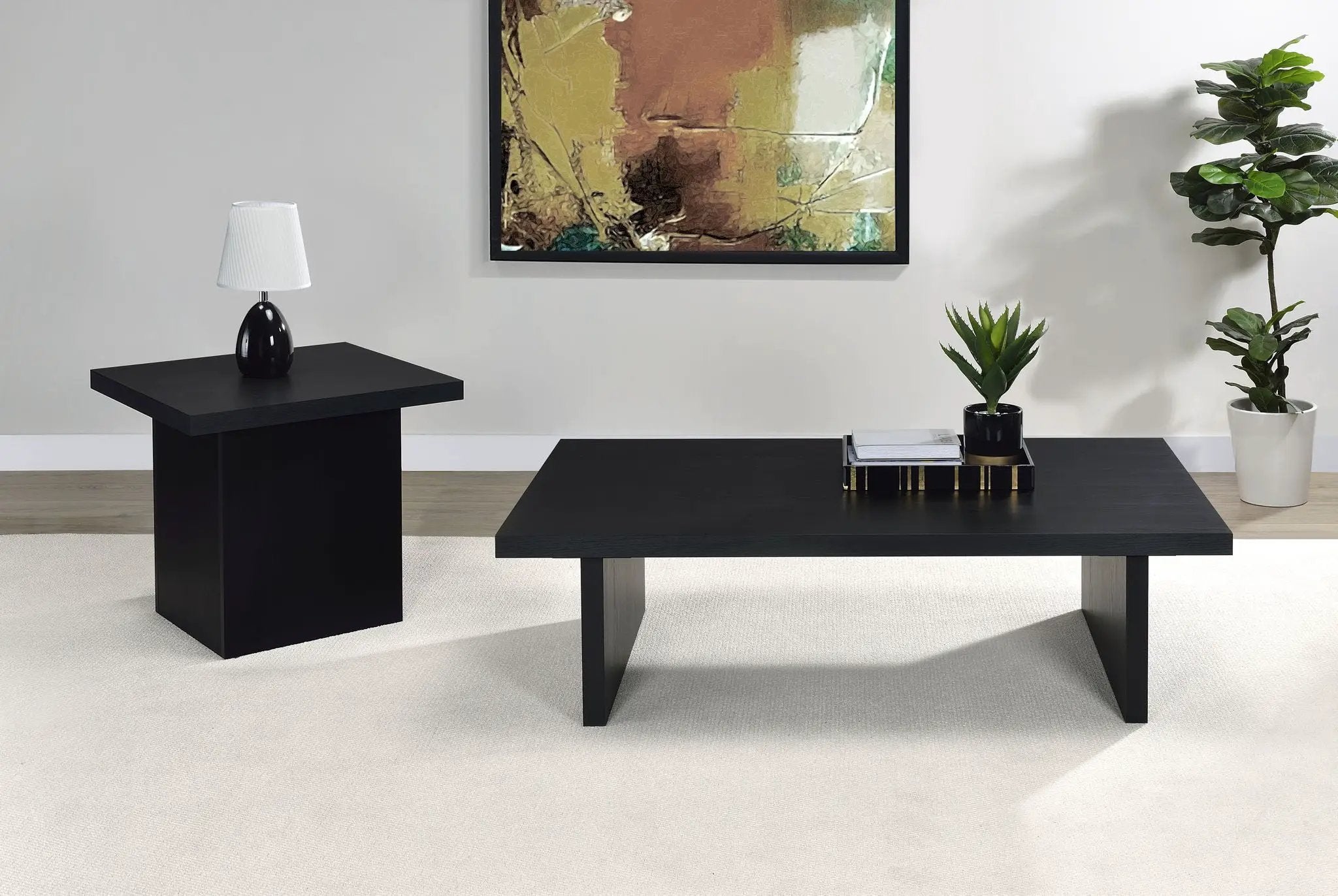 Max Rectangular Engineered Laminate Coffee Table Black by Unique Piece Furniture