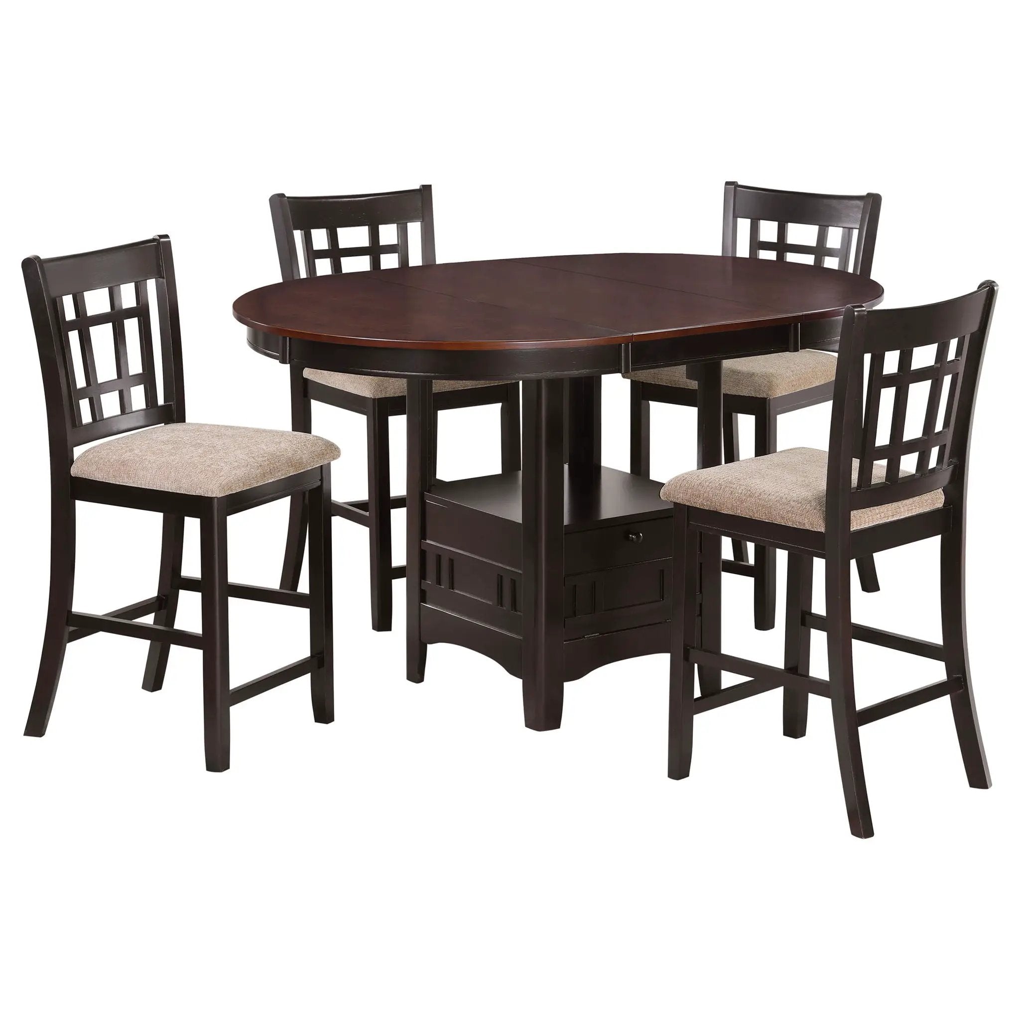 Lavon 5-piece Oval Counter Height Dining Set Light Chestnut by Unique Piece Furniture