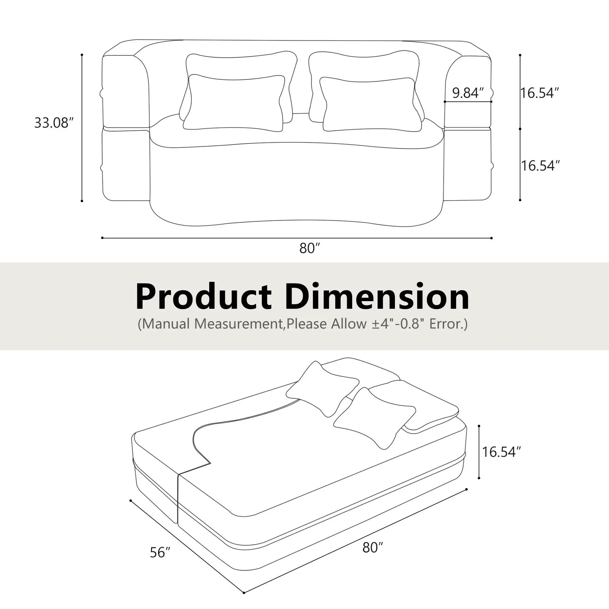 Modern Floor Sofa With 4 Pillows by HouseOfZazla