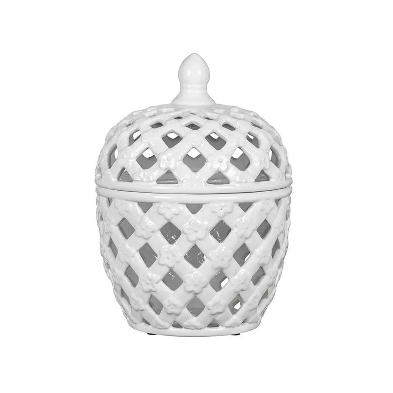 Ballas - Bird Lidded Jar - White by Unique Piece Furniture