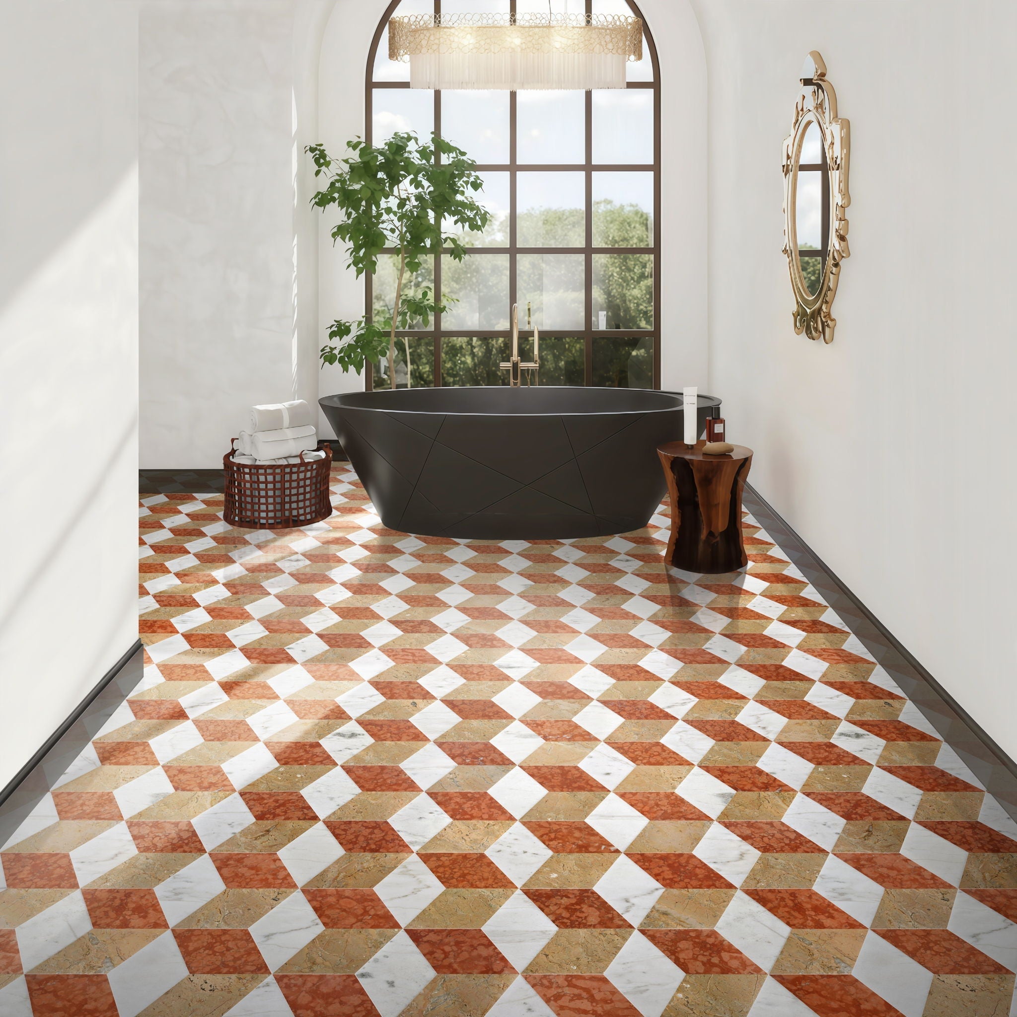 Hexagon Water Tiles For Floor And Wall (Set of 12) by HouseOfZazla