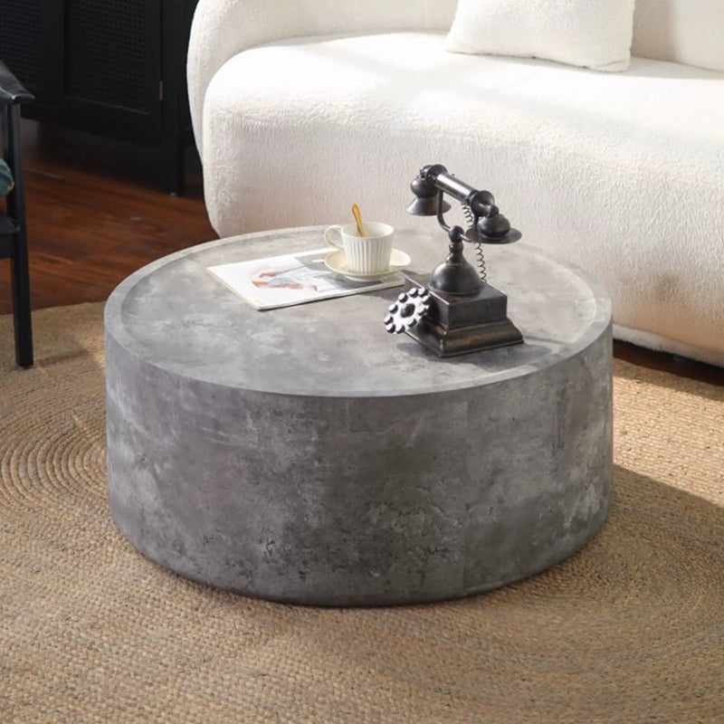 31.5" Round Coffee Table with Faux Concrete Finish by HouseOfZazla