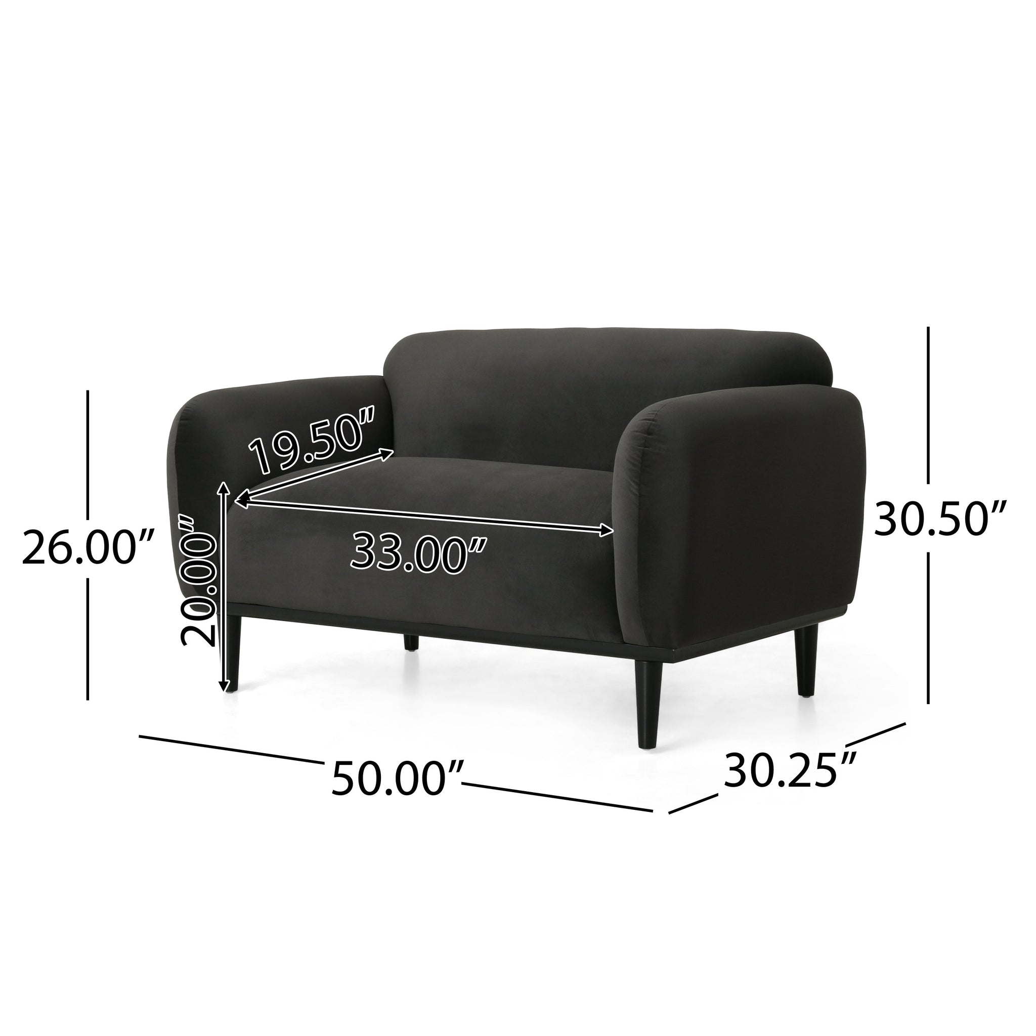 Loveseat Sofa - 50" Dark by HouseOfZazla