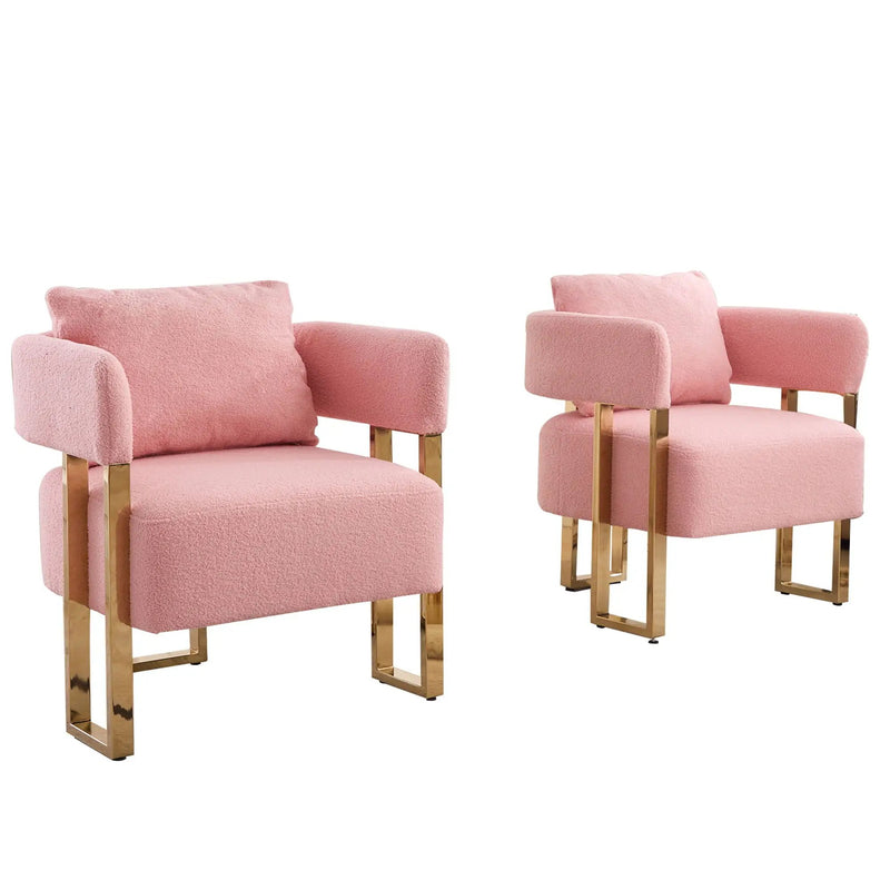 Modern Decorative Chair Teddy Fleece Upholstered And Metal Foot by Unique Piece Furniture