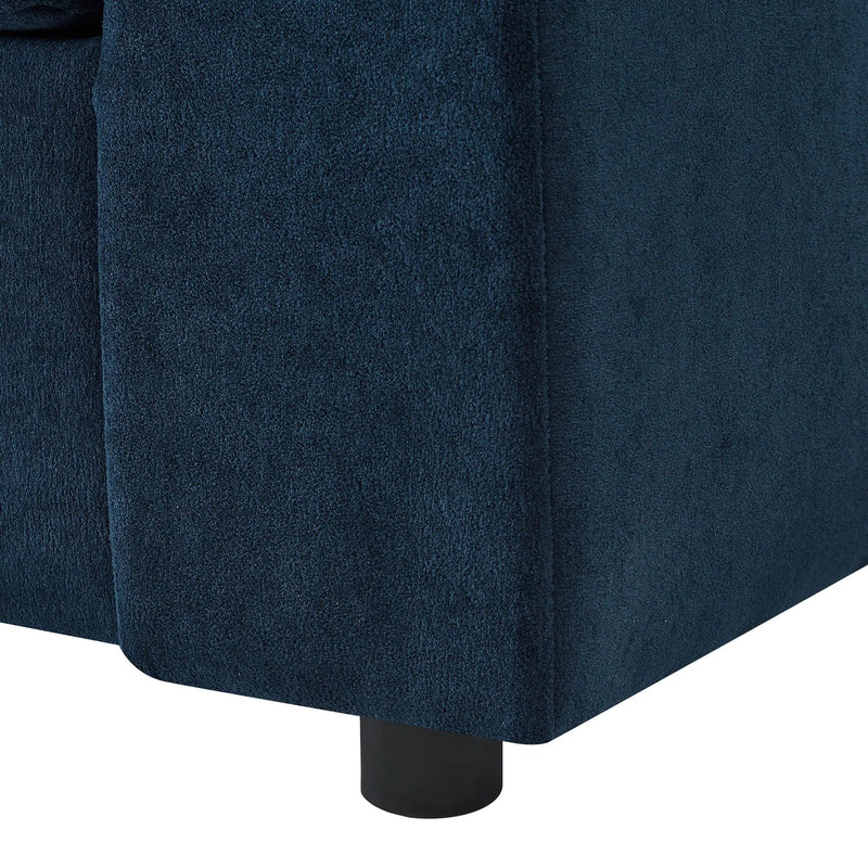 Modern Style Armchair Chaise Lounge Sofa Couch With Movable Storage Ottoman, USB Ports, Cup Holders, Phone Holder, Side Pockets by HouseOfZazla