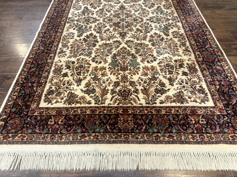 Karastan Rug 5.9 x 9, Ivory Sarouk #760, Wool Pile, Original 700 Series, Vintage by Jewel Rugs