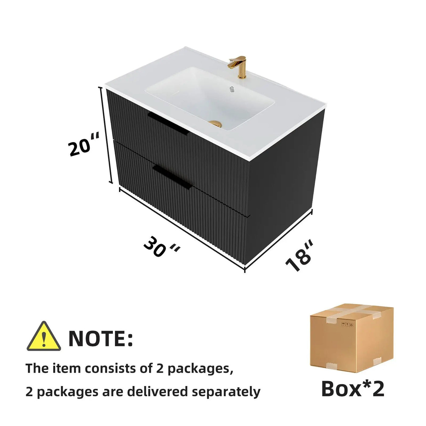 Modern Wall Mounted Floating Bathroom Vanity With Sink And Drawers by Unique Piece Furniture