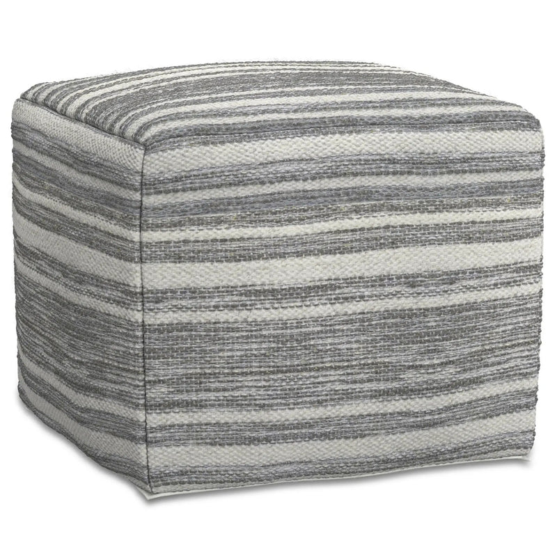 Carina - Square Woven Pouf - Black White by HouseOfZazla