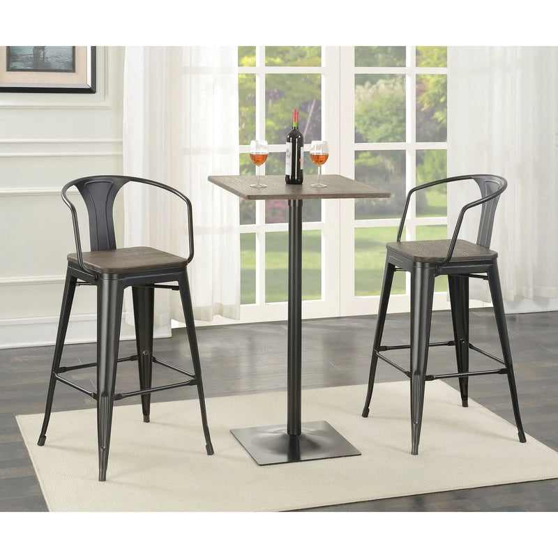 Staccato - Square Pub Height Bar Table - Dark Brown