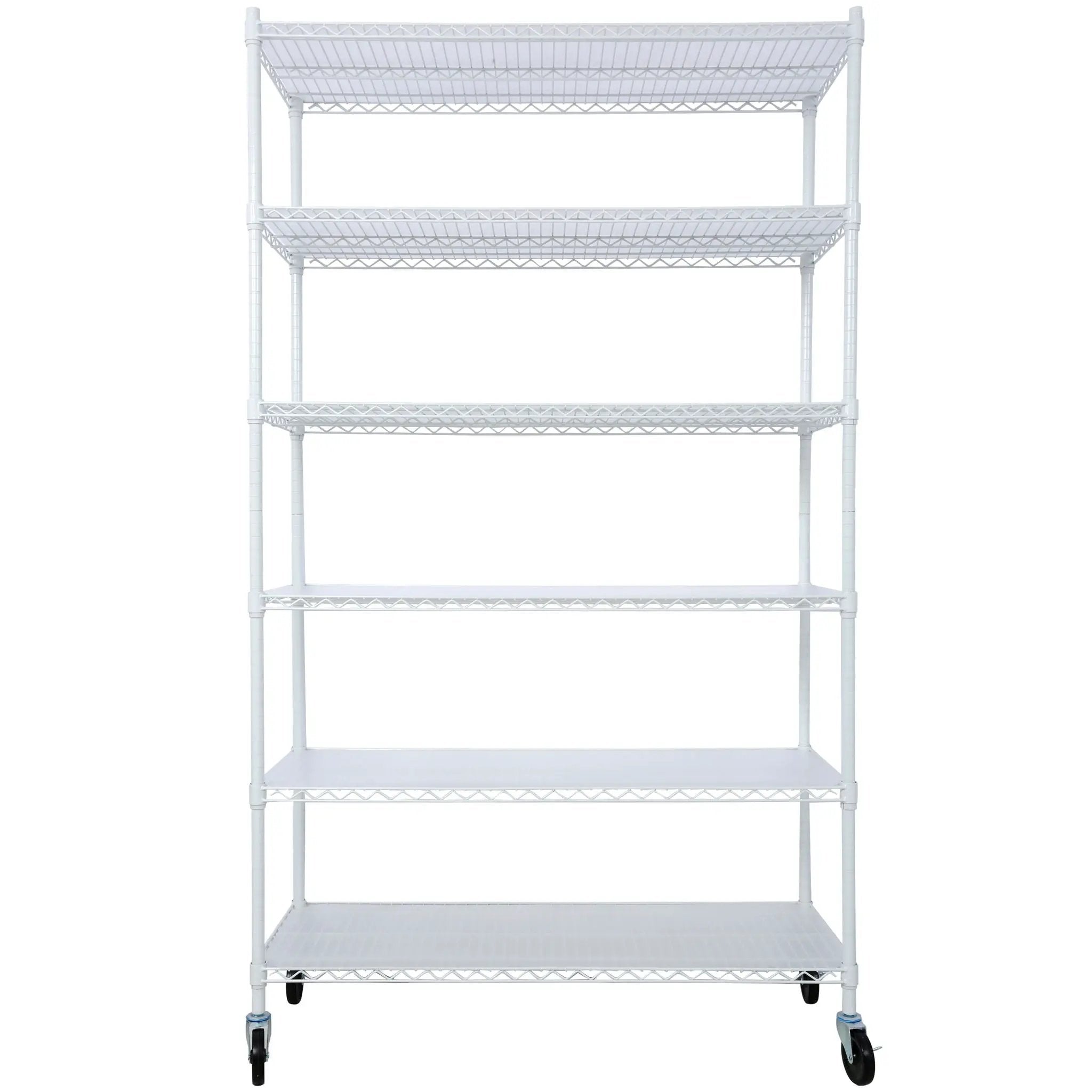 6 Tier 6000Lbs Capacity Nsf Metal Shelf Wire Shelving Unit, Heavy Duty Adjustable Storage Rack With Wheels & Shelf Liners For Commercial Grade Utility Steel Storage Rack by HouseOfZazla