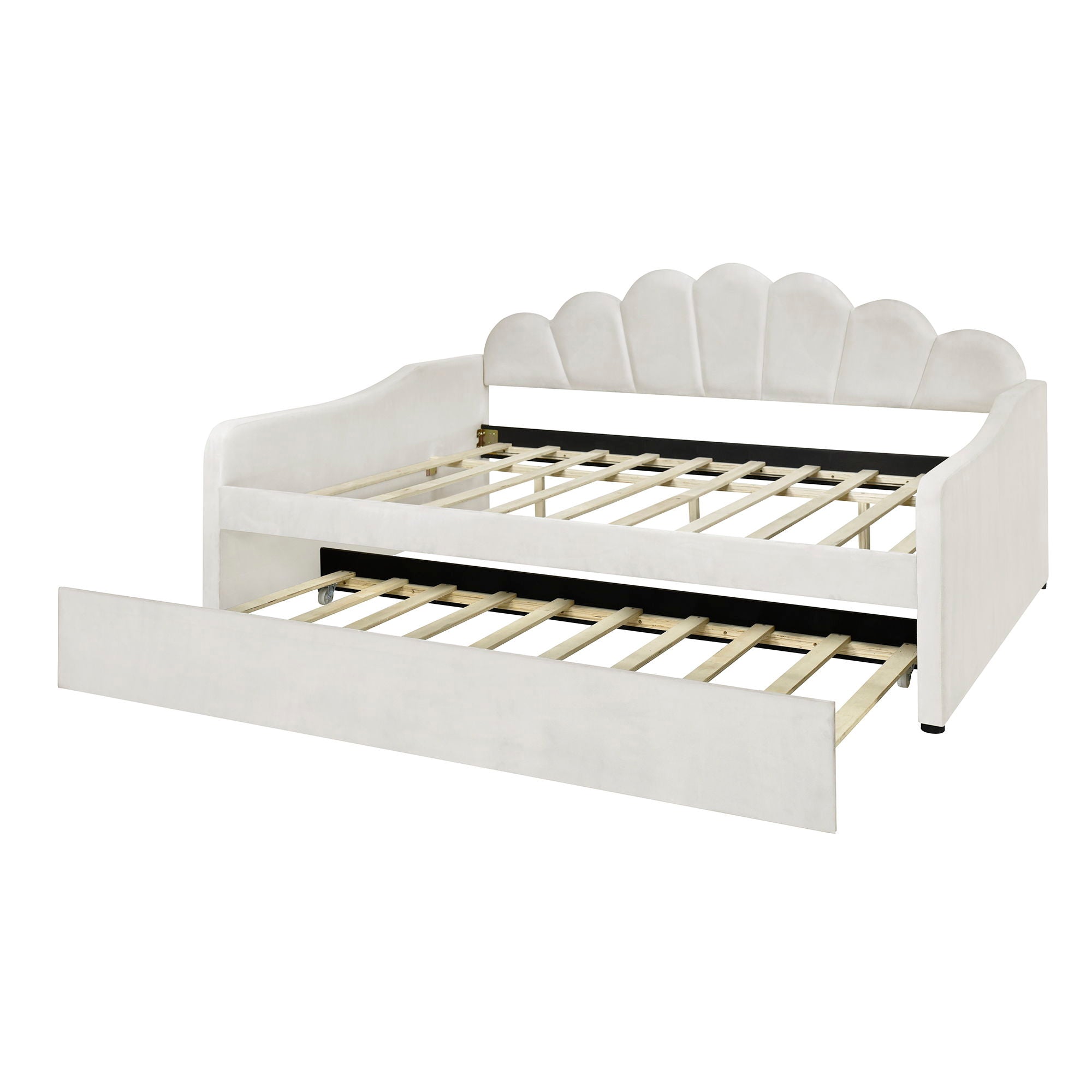 Upholstery Daybed Frame With Shell Shaped Backrest by HouseOfZazla
