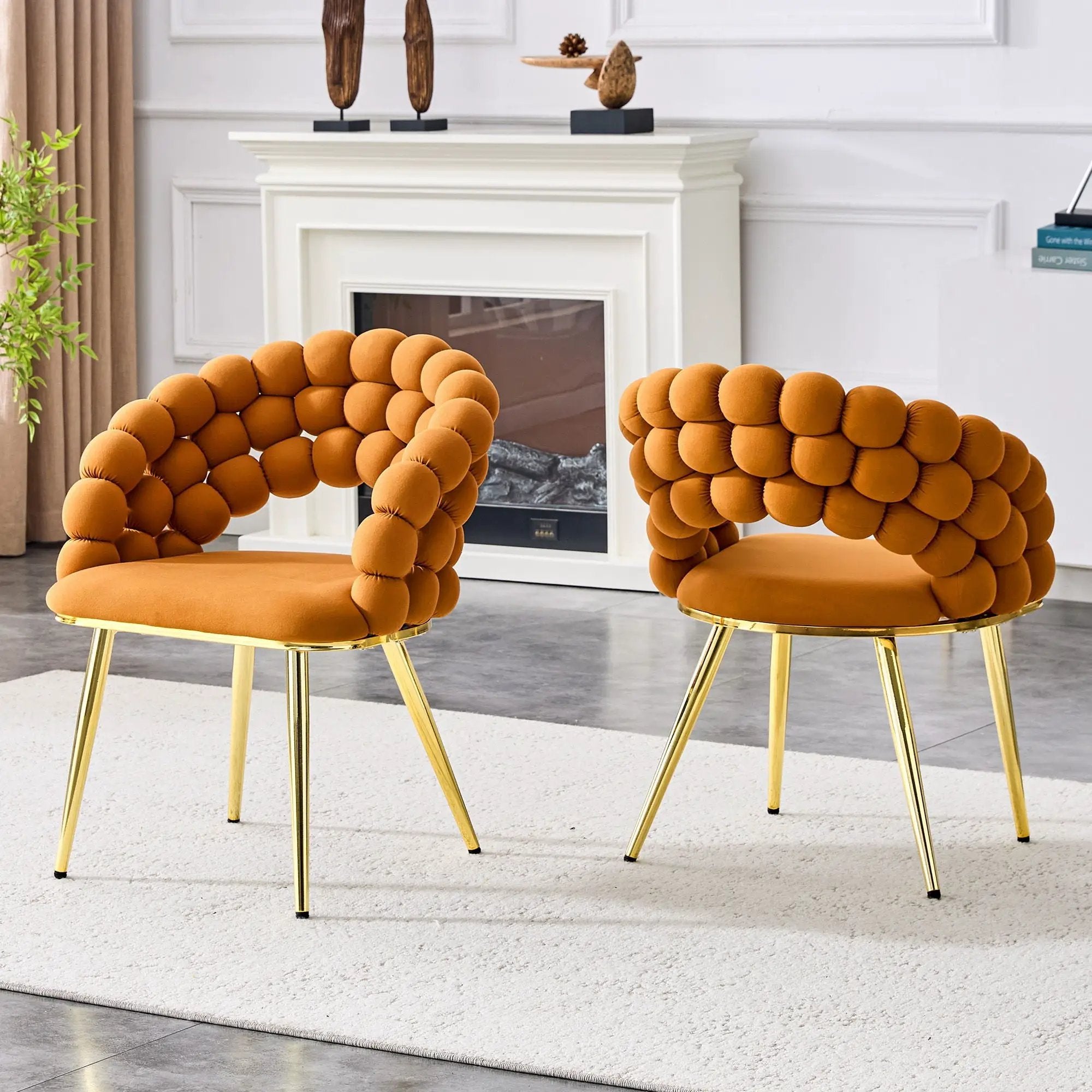 Puffy Bubble, Ball Chain Chairs For Dining Room (Set of 2) by Unique Piece Furniture