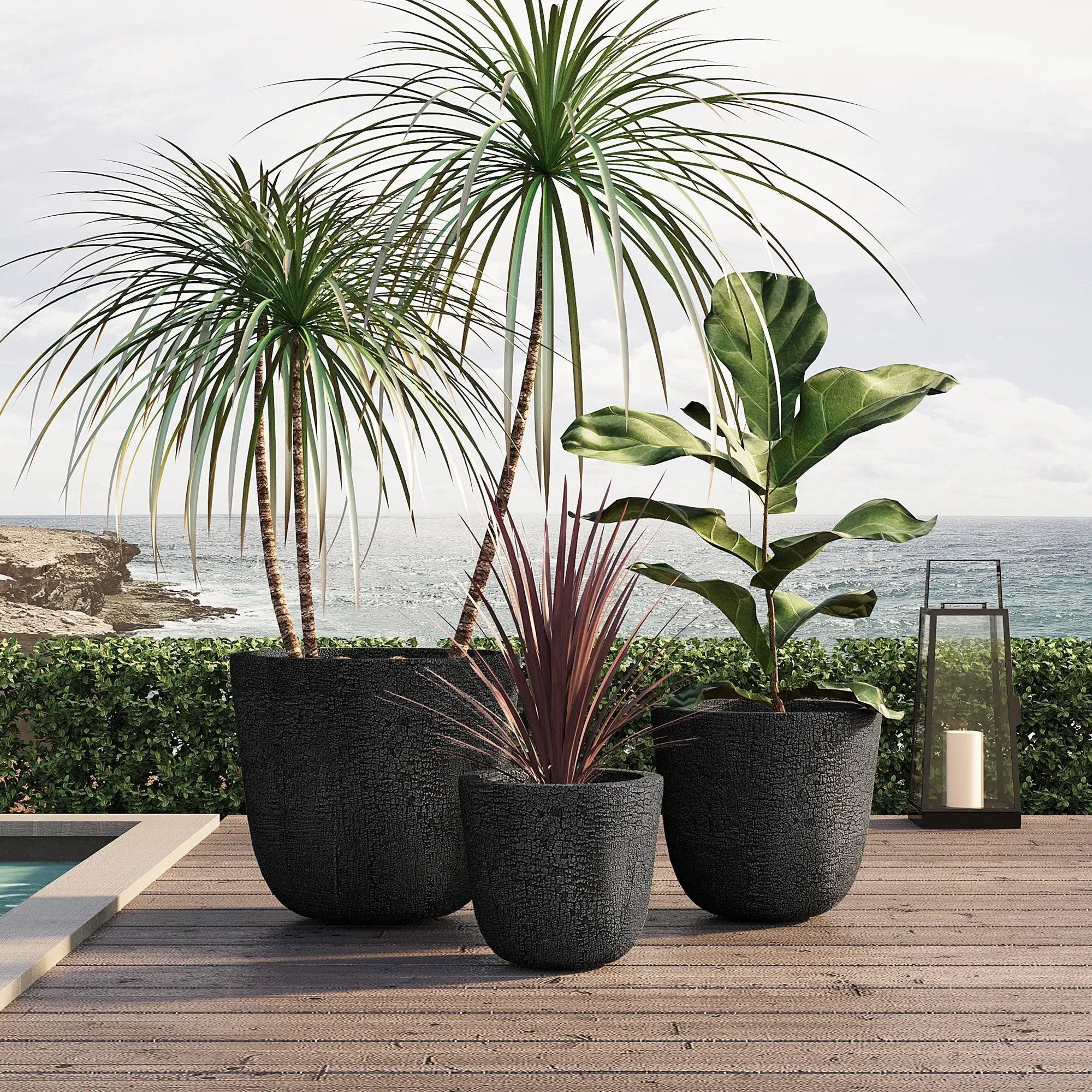 U_STYLE Lightweight MGO Planter Set of 3 by HouseOfZazla