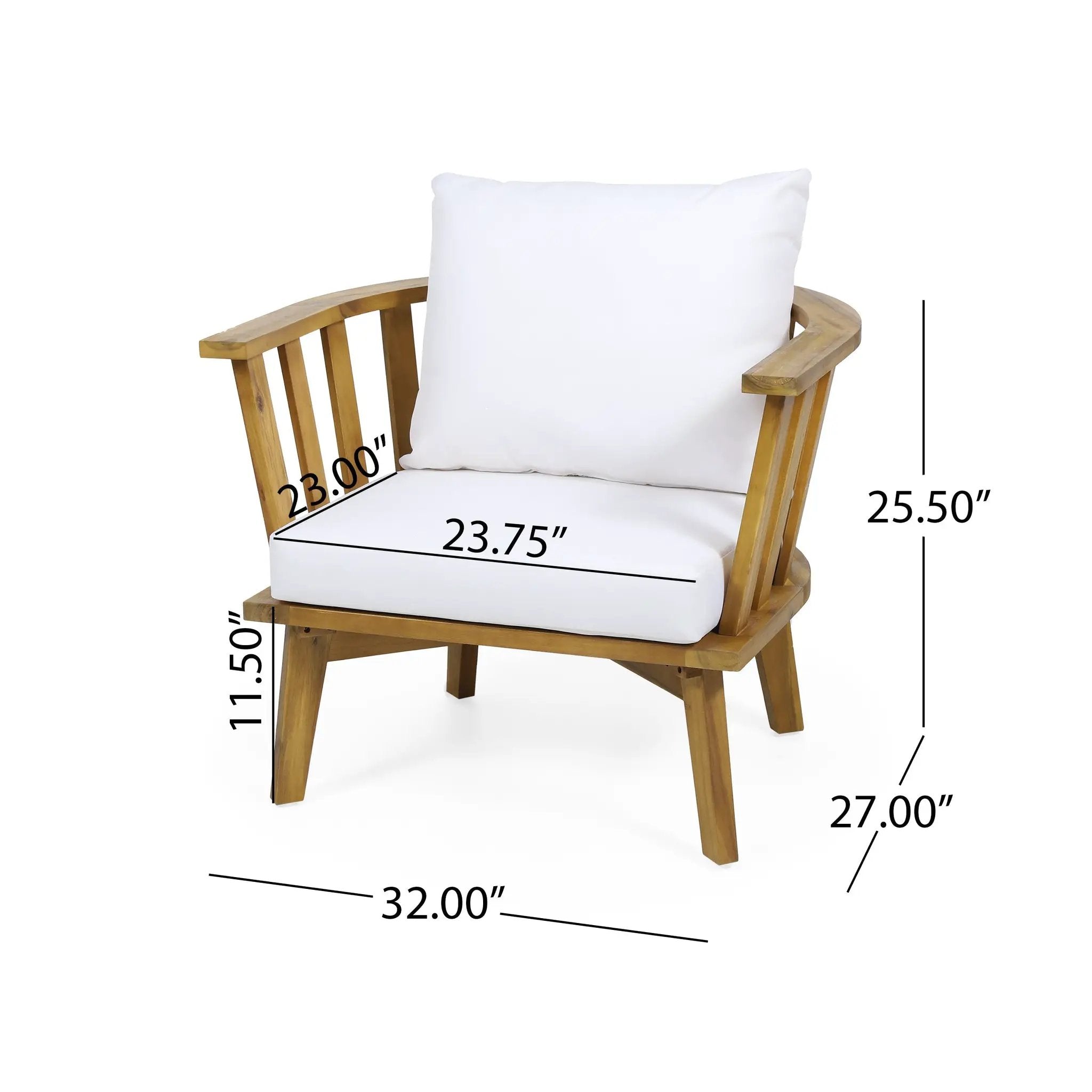 4-Pieces Acacia Wood Patio Furniture Set with Cushions by HouseOfZazla
