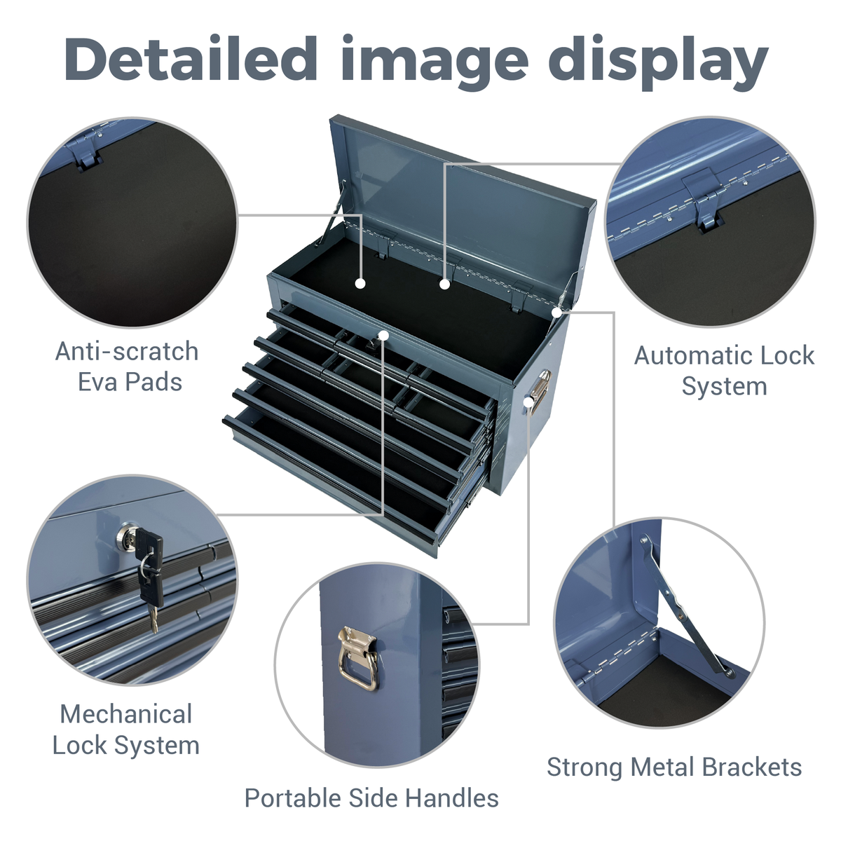Heavy Duty Metal Tool Box - 24-inch Portable Organizer by HouseOfZazla
