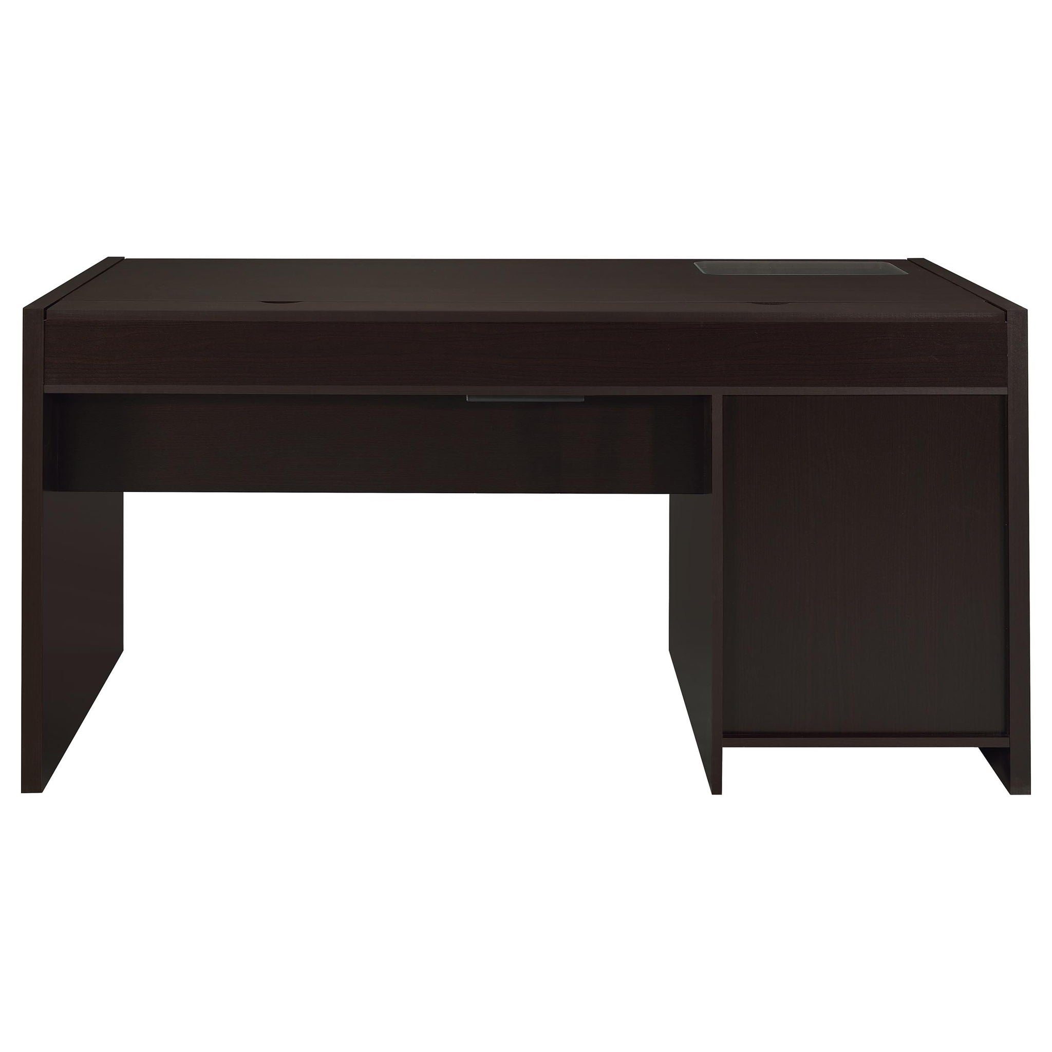 Halston - 3 Drawer Office Computer Desk With Keyboard Tray - Cappuccino by HouseOfZazla