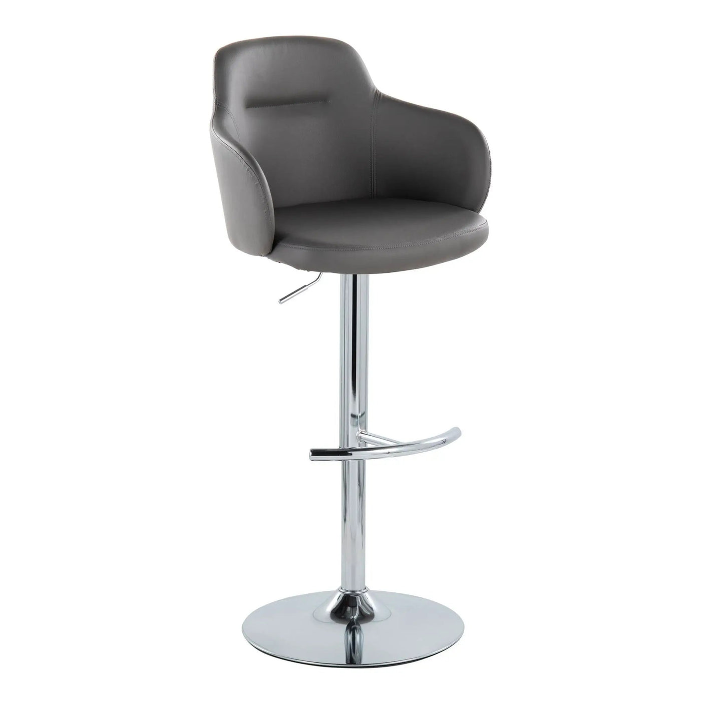Boyne - Contemporary Adjustable Barstool With Swivel & Rounded T Footrest (Set of 2) by HouseOfZazla