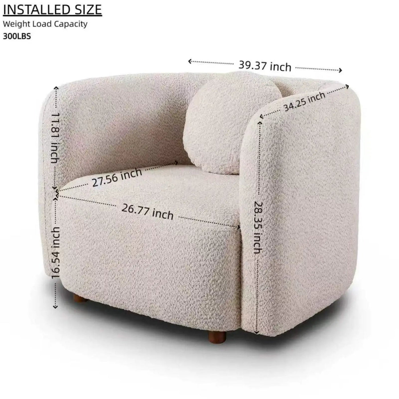 Japandi Style Accent Square Chair by Unique Piece Furniture