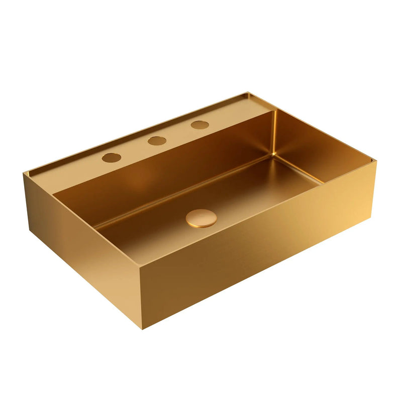 20"x14" Integrated Brushed Gold Stainless Steel Sink by HouseOfZazla