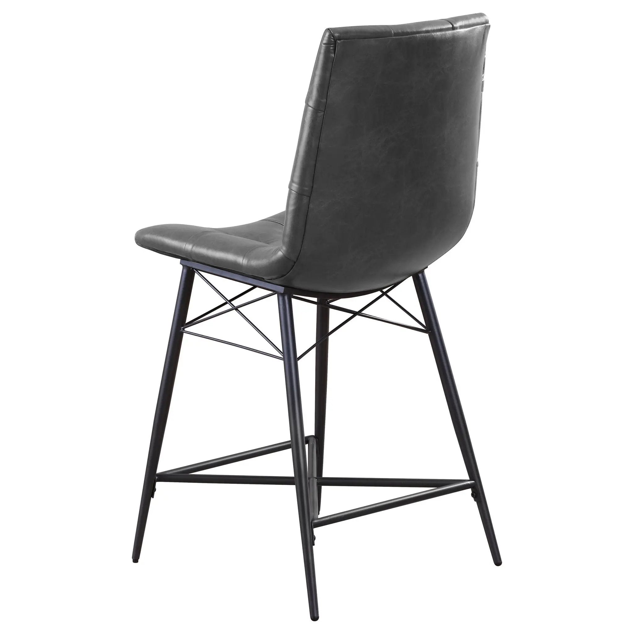 Aiken Upholstered Tufted Counter Chair Charcoal (Set of 2) by Unique Piece Furniture