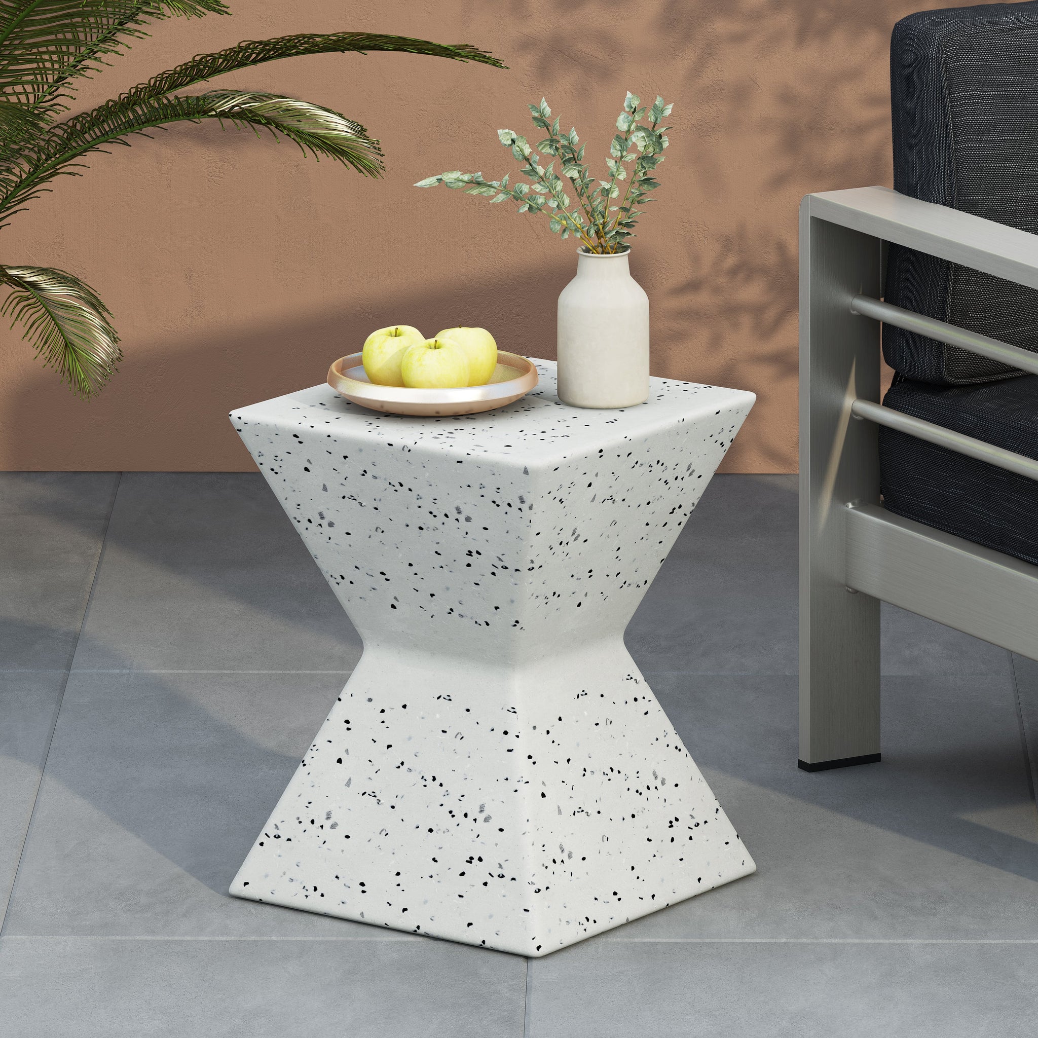 14.75" Lightweight Concrete Outdoor Accent Table by HouseOfZazla