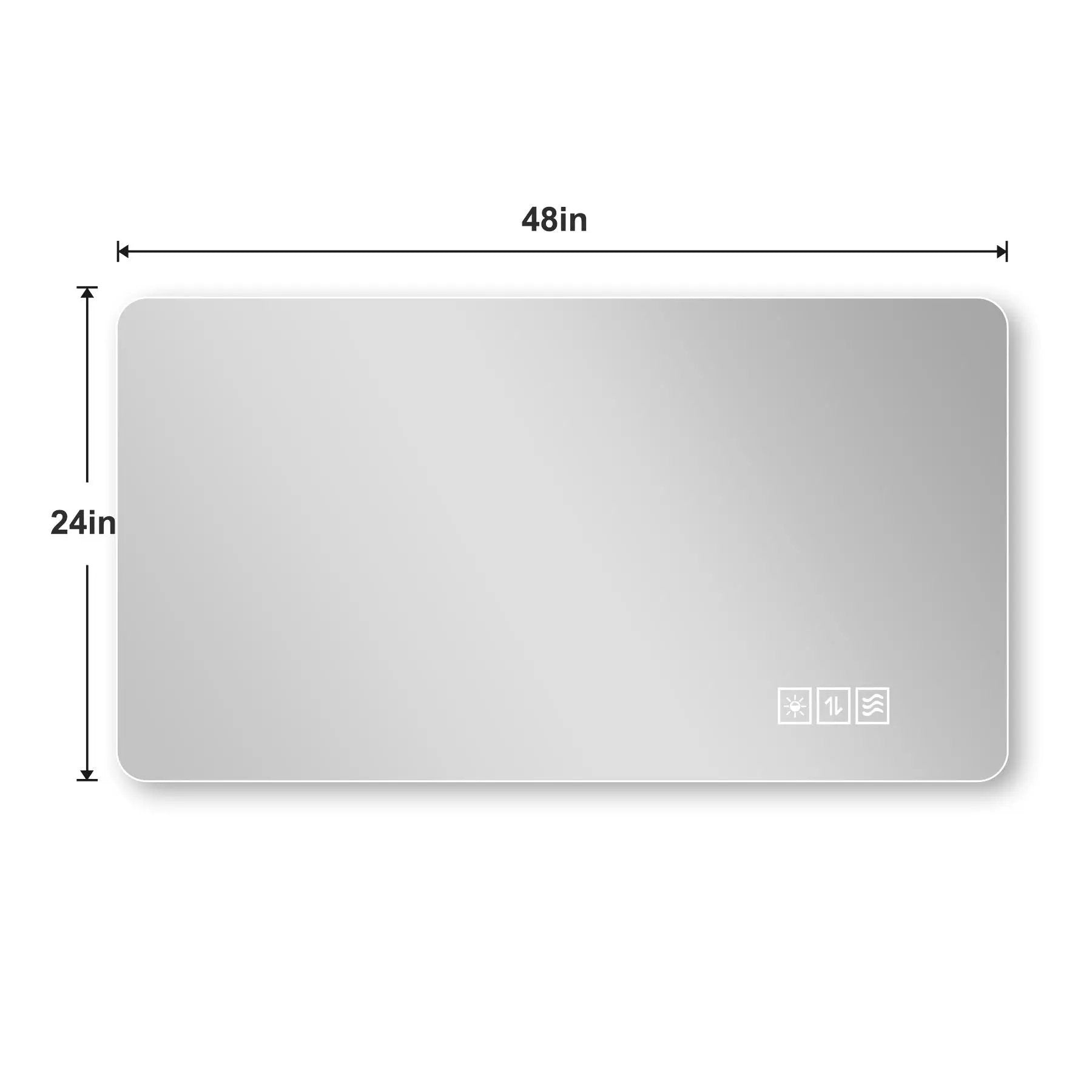 Wall Mounted Bathroom Full Length Makeup Mirror With 3 Color Lighting - Clear by Unique Piece Furniture