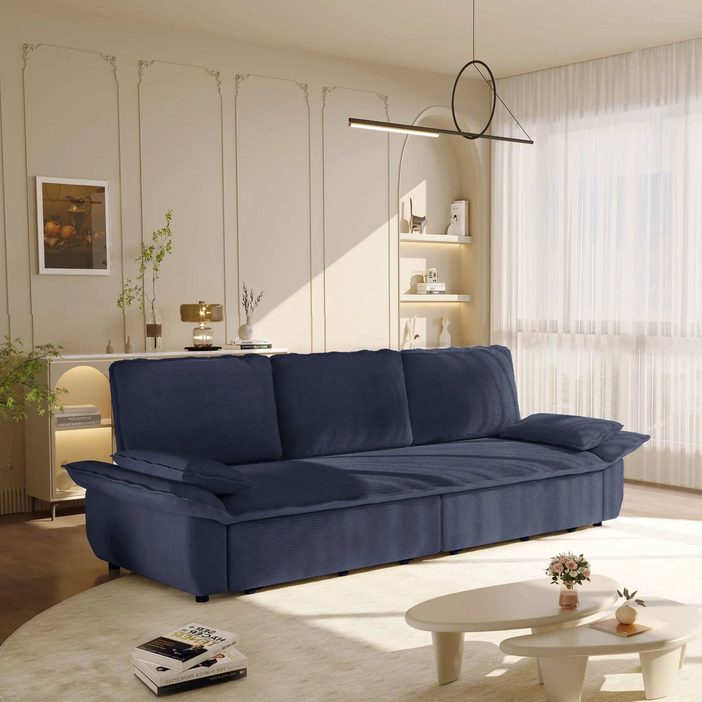 King Size Pull Out Sofa Bed, 3 In 1 Convertible Multifunctional by HouseOfZazla