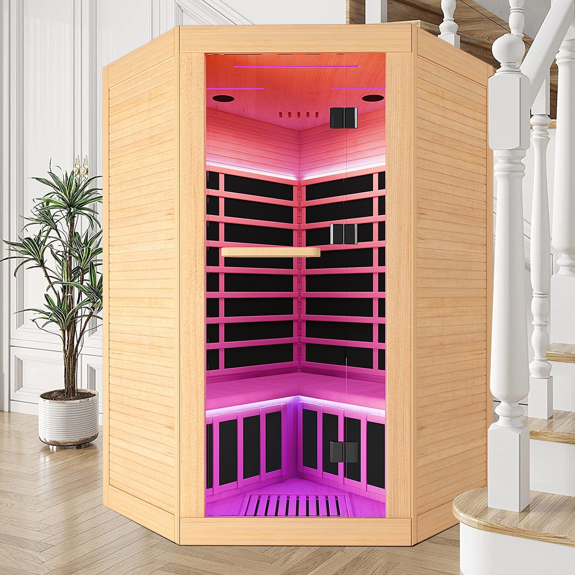 Canadian hemlock pentagonal double sauna by HouseOfZazla