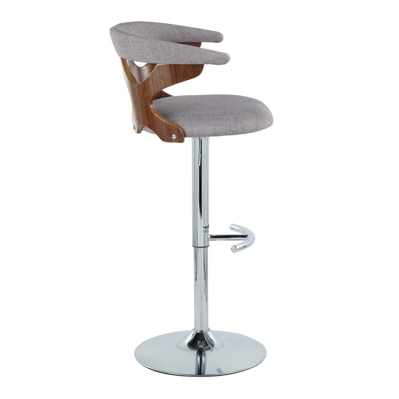 Gardenia - Mid Century Modern Adjustable Barstool With Swivel With Rounded T Footrest (Set of 2) by Unique Piece Furniture