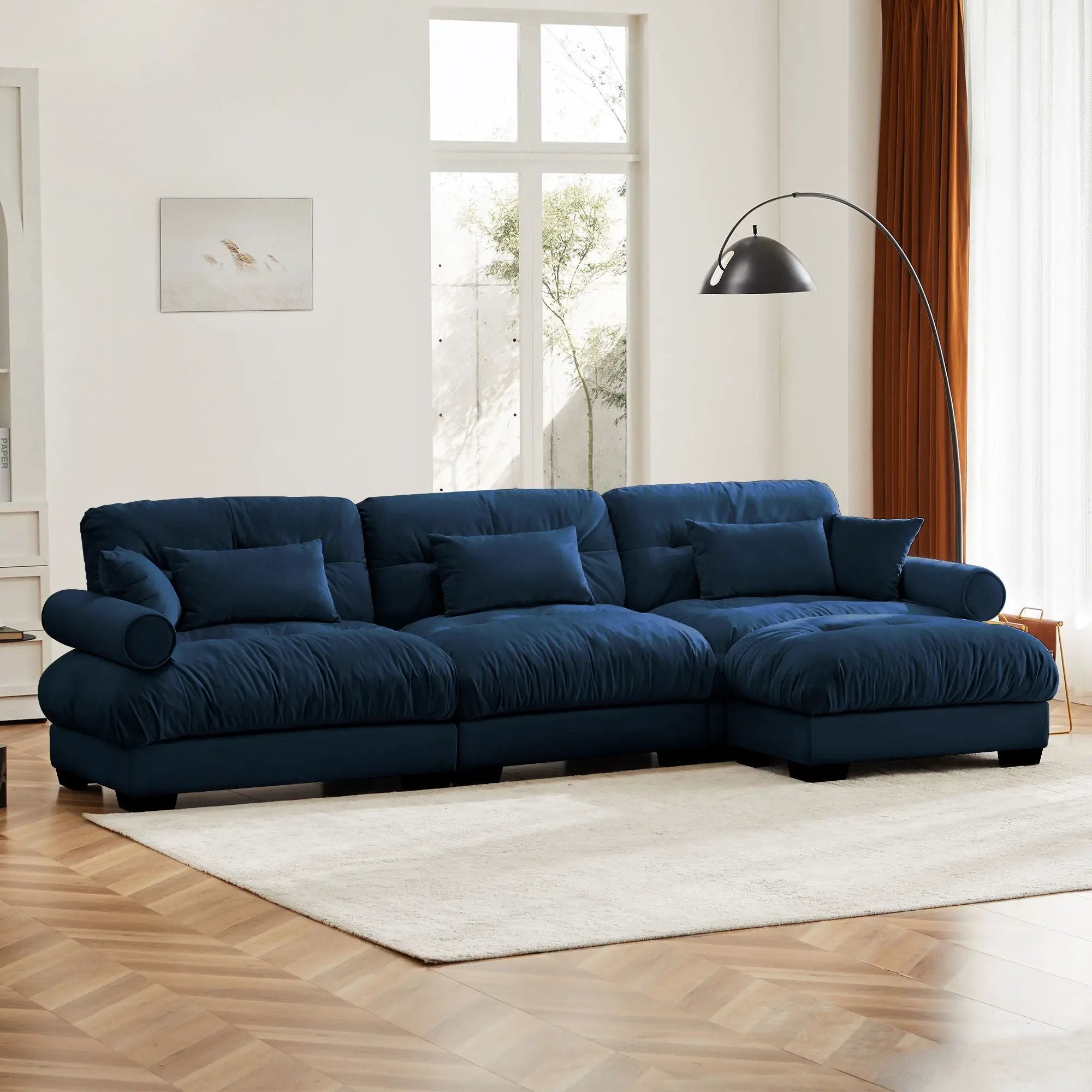 Super Comfort Oversized Modular Sectional Sofa With Movable Ottoman by Unique Piece Furniture
