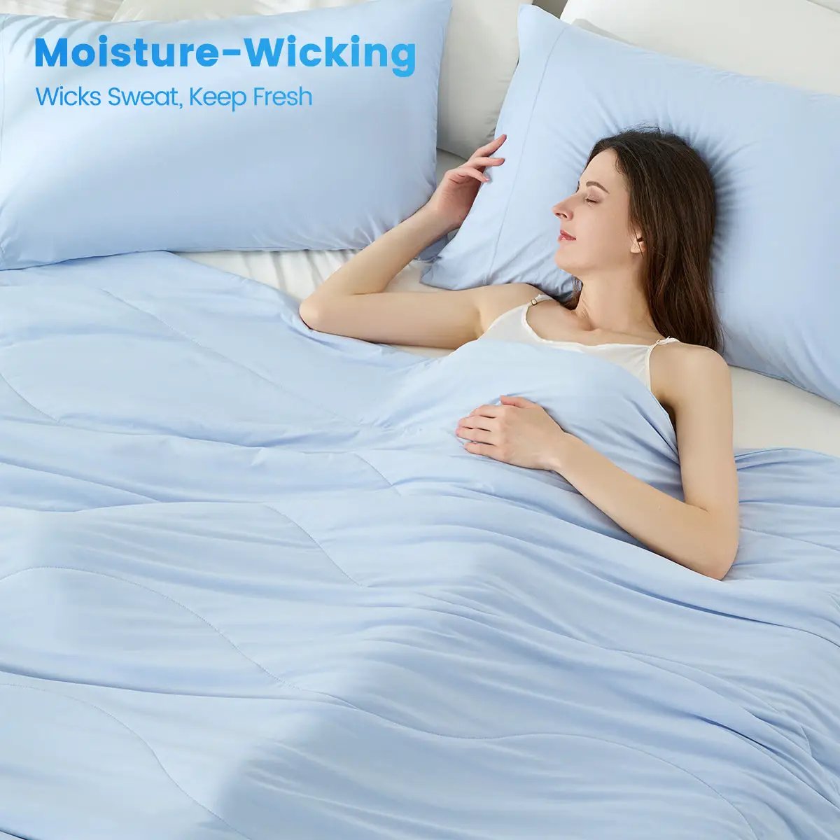 1-Piece 90x90" Cooling DA Comforter, Ice by HouseOfZazla