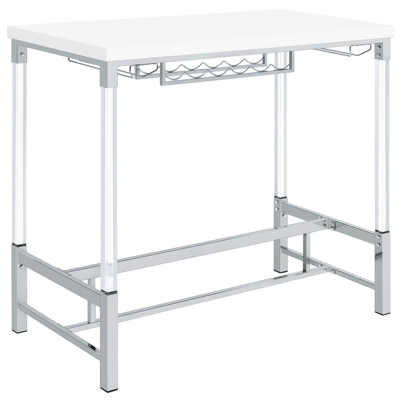 Tonneson - Bar Table With Trestle Base And Wine Storage - White by HouseOfZazla