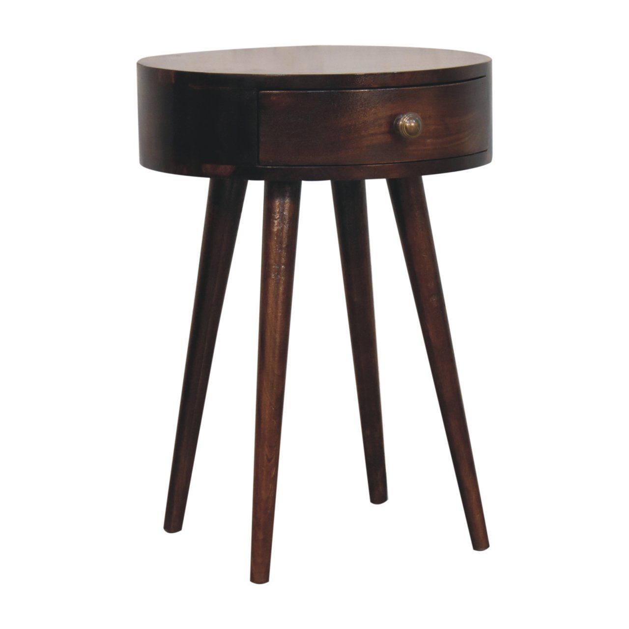 Circular Shaped Bedside Table - Walnut by HouseOfZazla