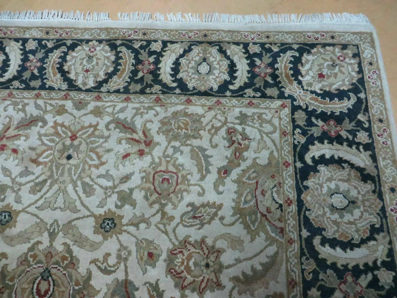 6' X 9' Vintage Handmade India Top Quality Jaipur Floral Oriental Tea Wash Nice by Jewel Rugs