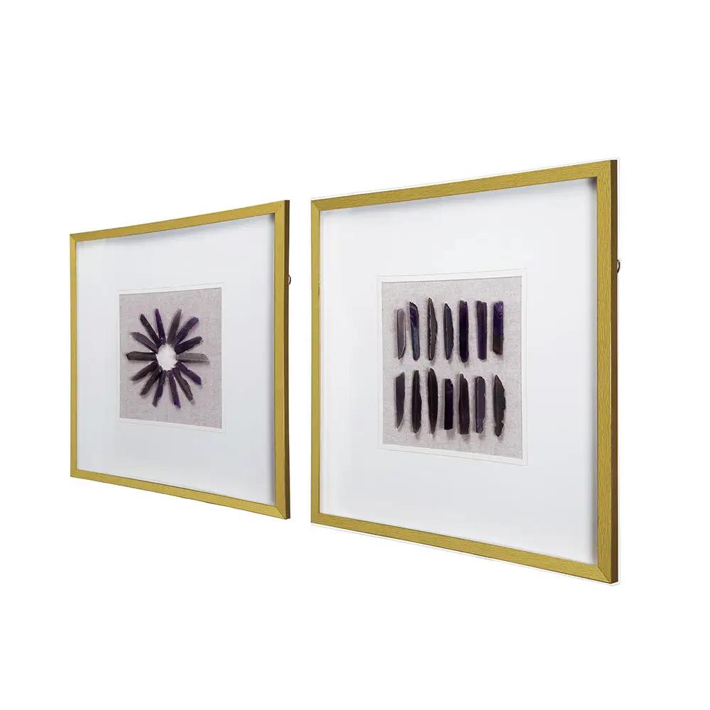 Grace Purple Agate Shadow Boxes Wall Art Set of 2 - Multicolor by HouseOfZazla