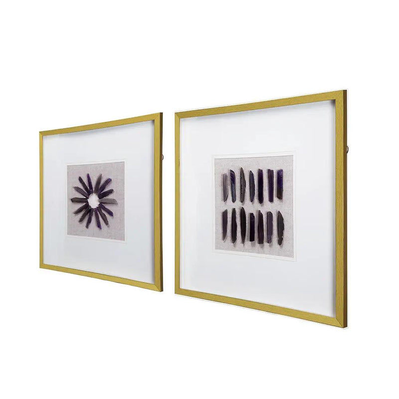Grace Purple Agate Shadow Boxes Wall Art Set of 2 - Multicolor by HouseOfZazla