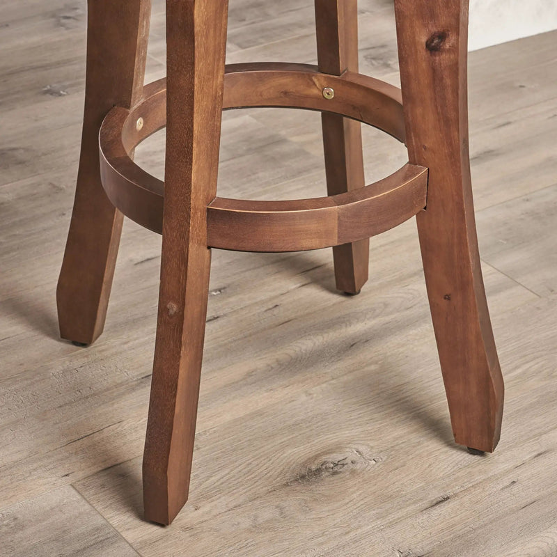 Primrose Outdoor Acacia Wood Barstools With Foot Rest (Set of 2) - Dark Brown by HouseOfZazla