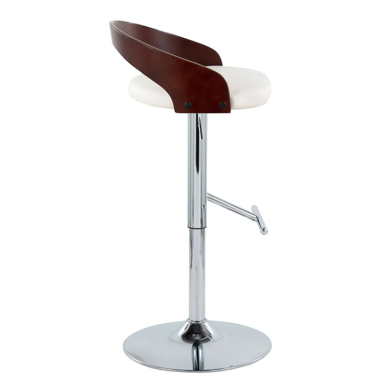 Grotto - Contemporary Adjustable Height Barstool With Swivel With Straight T Footrest (Set of 2) by Unique Piece Furniture