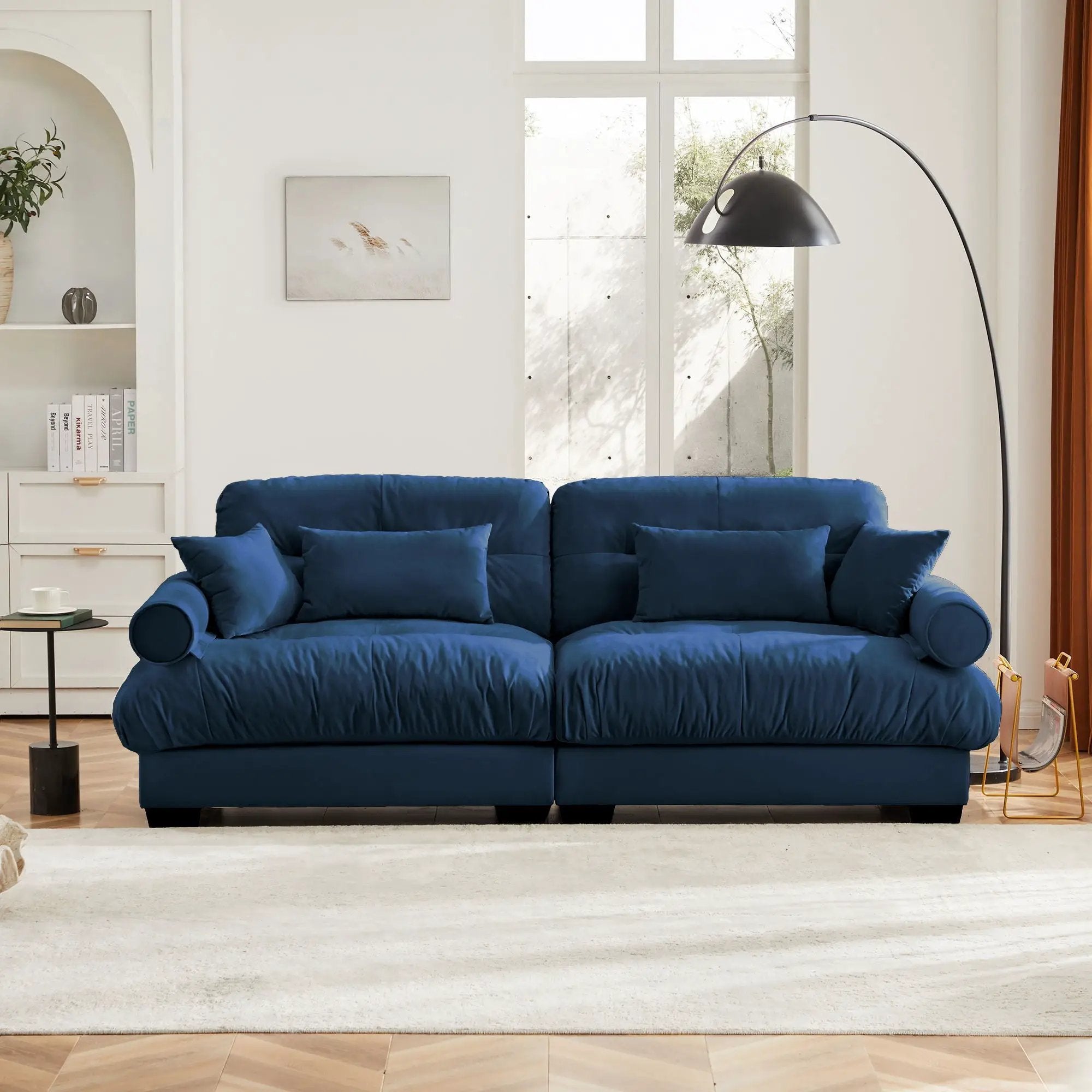 Modern Oversize Sofa With Cloud Like Comfort, Featuring Waist And Throw Pillows by Unique Piece Furniture