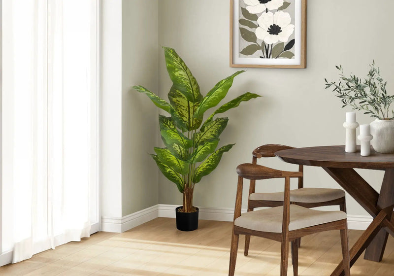 47" Tall, Artificial Plant, Evergreen Tree, Indoor, Faux, Fake, Floor, Greenery, Potted, Real Touch, Decorative - Green / Black by Unique Piece Furniture